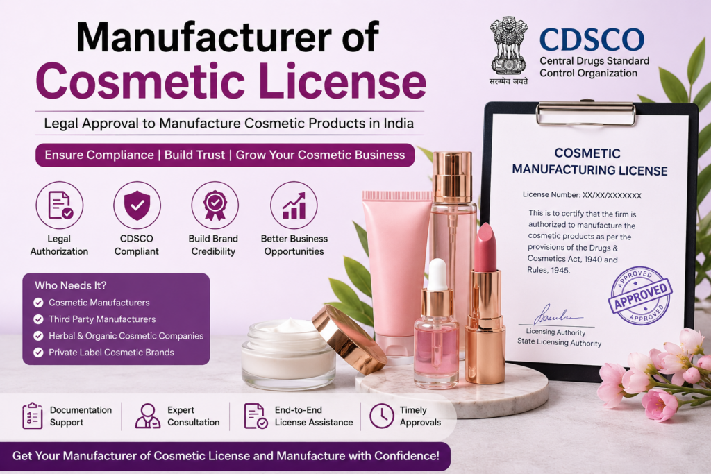 Manufacturer of Cosmetic License