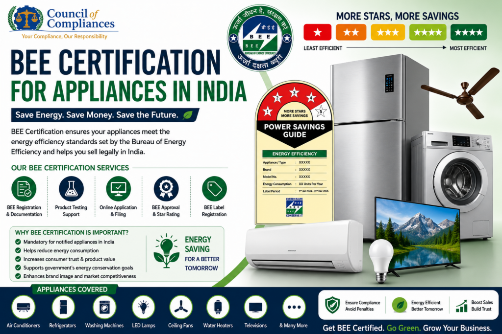 BEE Certification for Appliances in India