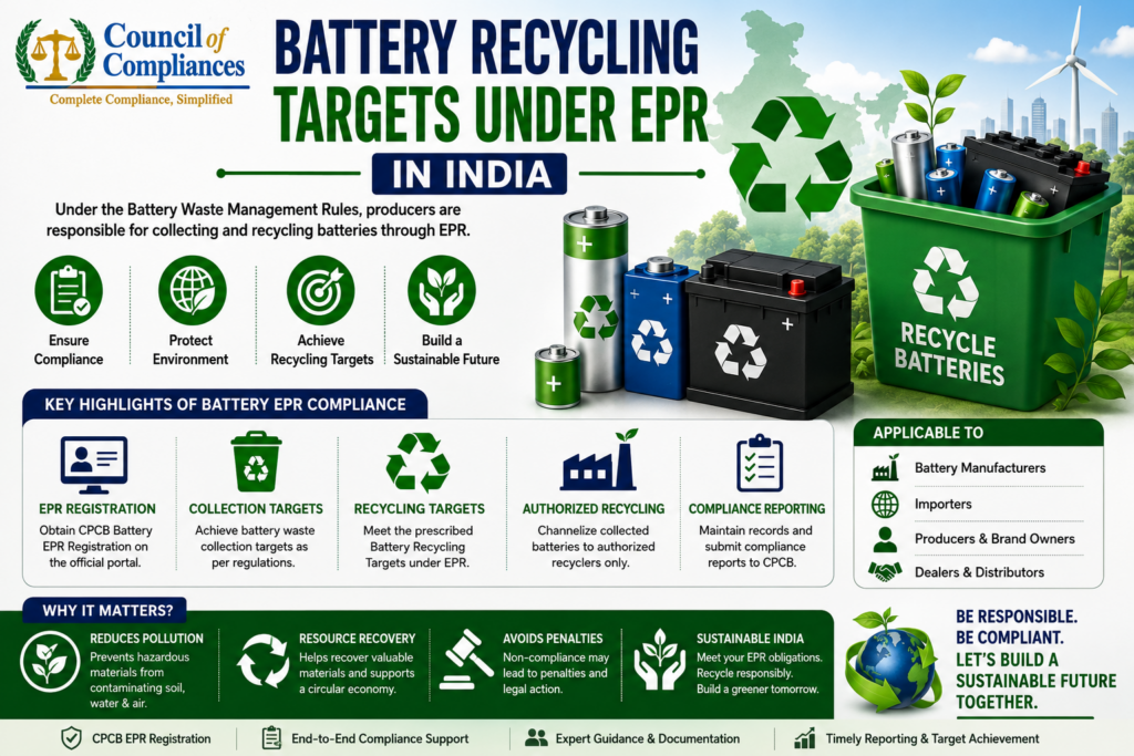 Battery Recycling Targets Under EPR in India