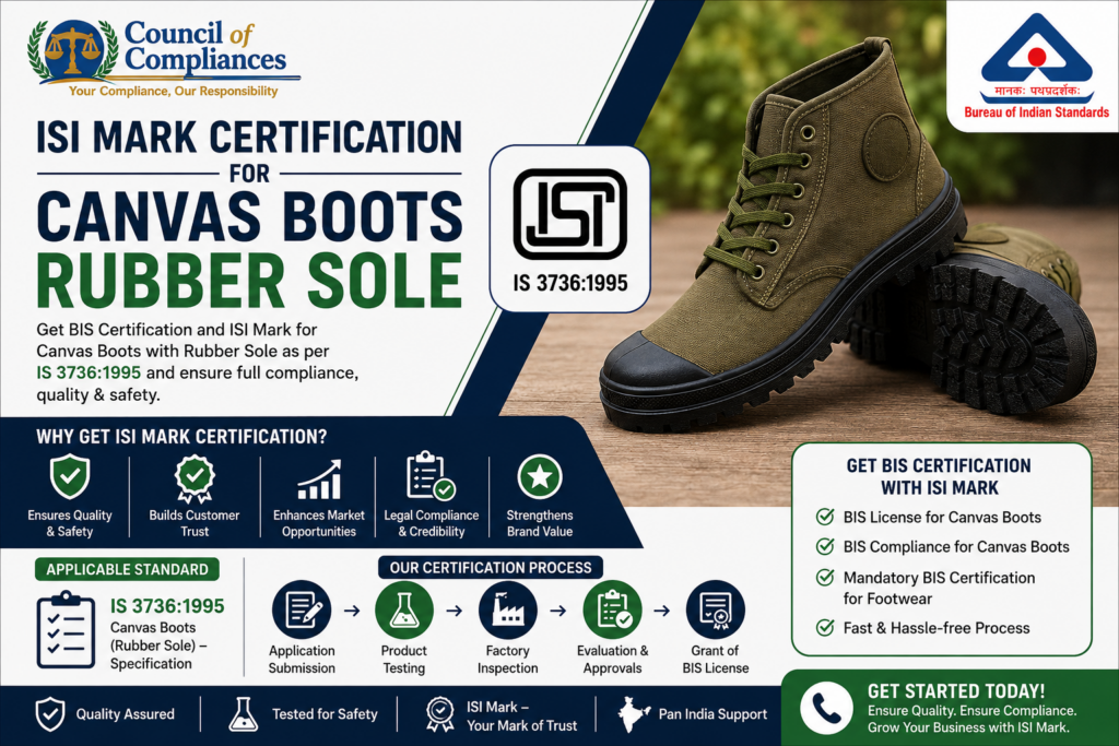 ISI Mark Certification for Canvas Boots Rubber Sole 👢🏅