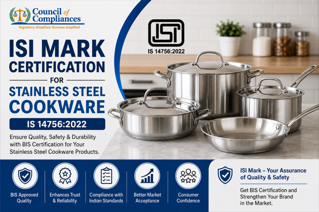 ISI Mark Certification for Stainless Steel Cookware