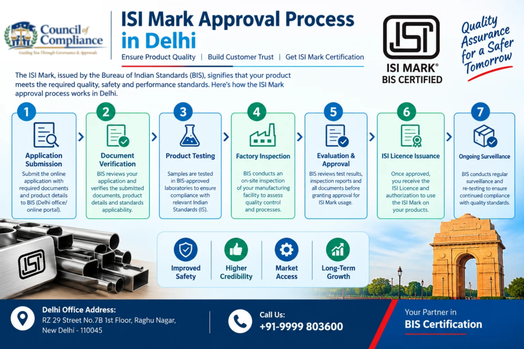 ISI Mark Approval Process in Delhi