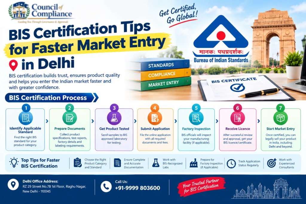 BIS Certification Tips for Faster Market Entry in Delhi